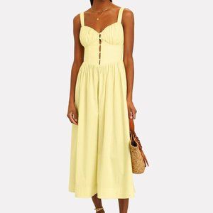 STAUD Amaya Poplin Corset Midi Dress NWT